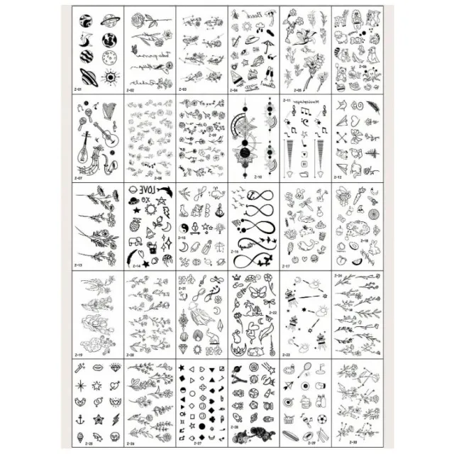 Komplet 30 tatujev v črni barvi Z01